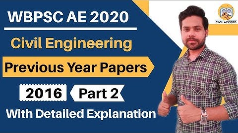 WBPSC AE Civil Question Paper | Previous Year Paper 2016 | Part 2