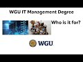Wgu  is the it management degree worth it