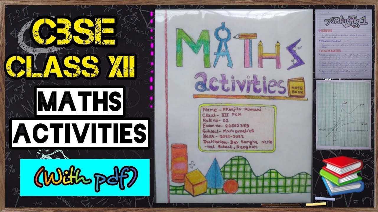 class 12 CBSE Maths activities(with pdf) |2021-22| cbse project works ...