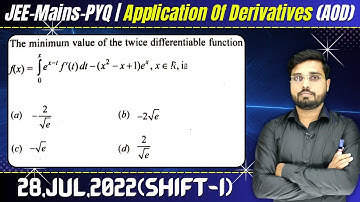 The minimum value of the twice differentiable function f(x) || Let