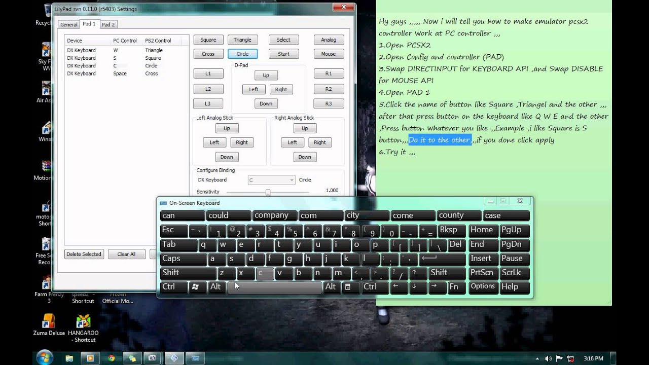 pcsx2 mouse and keyboard
