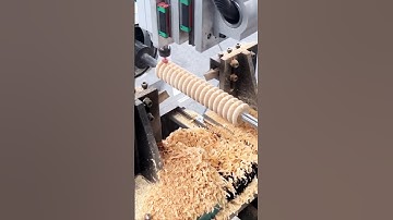 amazing work on Wood cnc lathe #wood #woodworking #craft #technology #shorts
