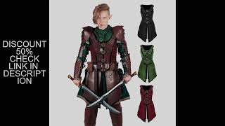 Vintage Western Medieval Halloween Renaissance Cosplay Costume Leather Gothic Vest Armor Elf Archer