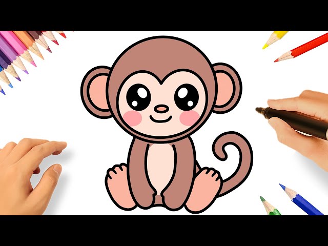 2.Cute Monkey Drawing