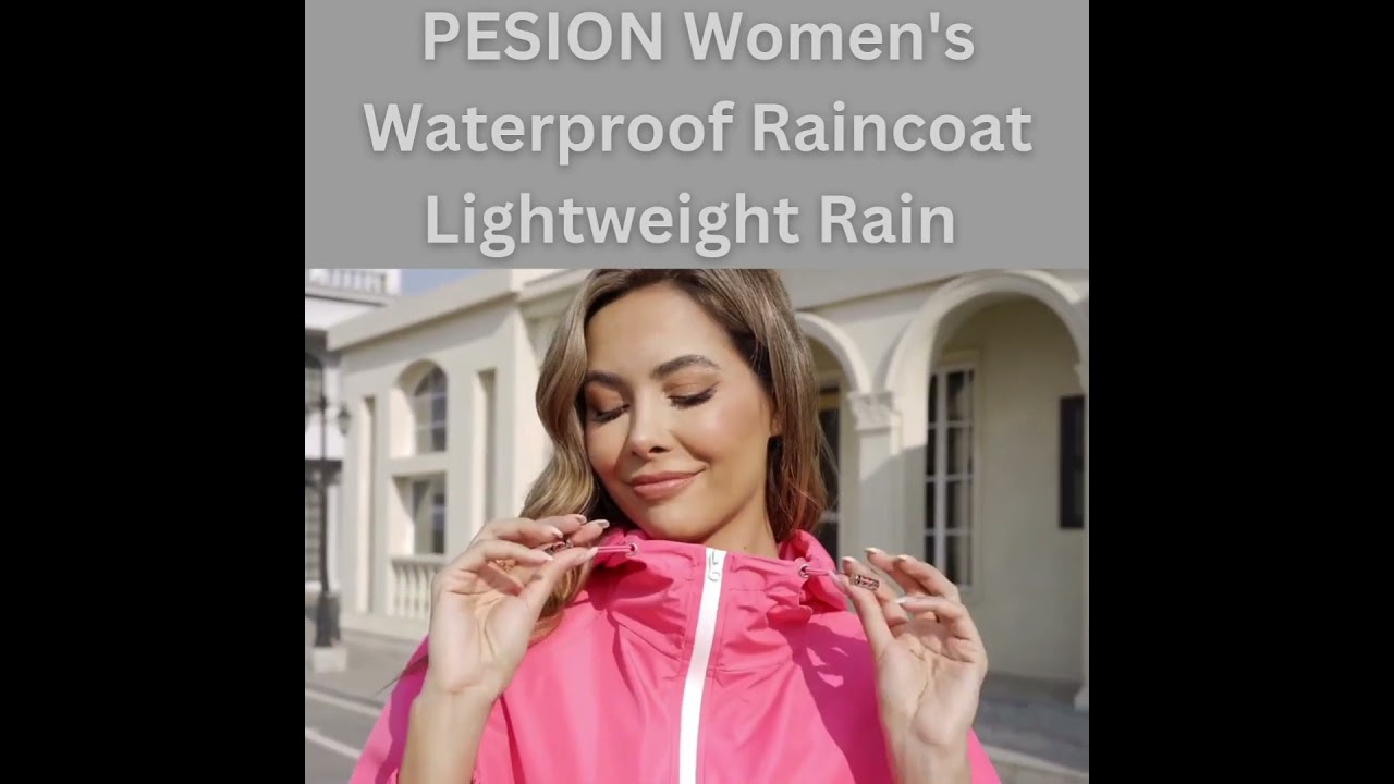 PESION Women's Waterproof Raincoat Lightweight Rain 
