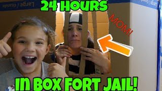 24 Hours In Box Fort Jail! Mom Goes To Box Fort Jail Overnight!