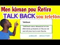 Kman ou ka retire  telefn ou sou talk back