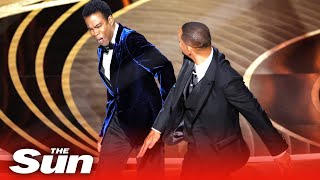 Will Smith punches Chris Rock on stage at the Oscars, and drops an F bomb