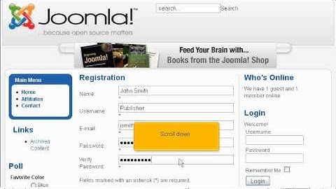 How to register a new user account in Joomla - Joomla Tutorials