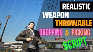 qb core weapon throwable  | realistic  dropping & picking weapon  |  fivem | gtav roleplay