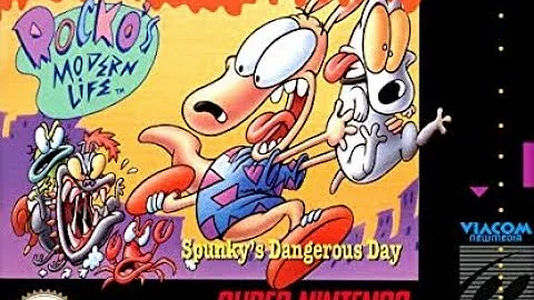 Rocko's Modern Life   Spunky's Dangerous Day SNES  Super Famicom   Super Nintendo SFC Demo Usa