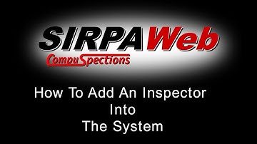 How to add an Inspector To the SirpaWeb system