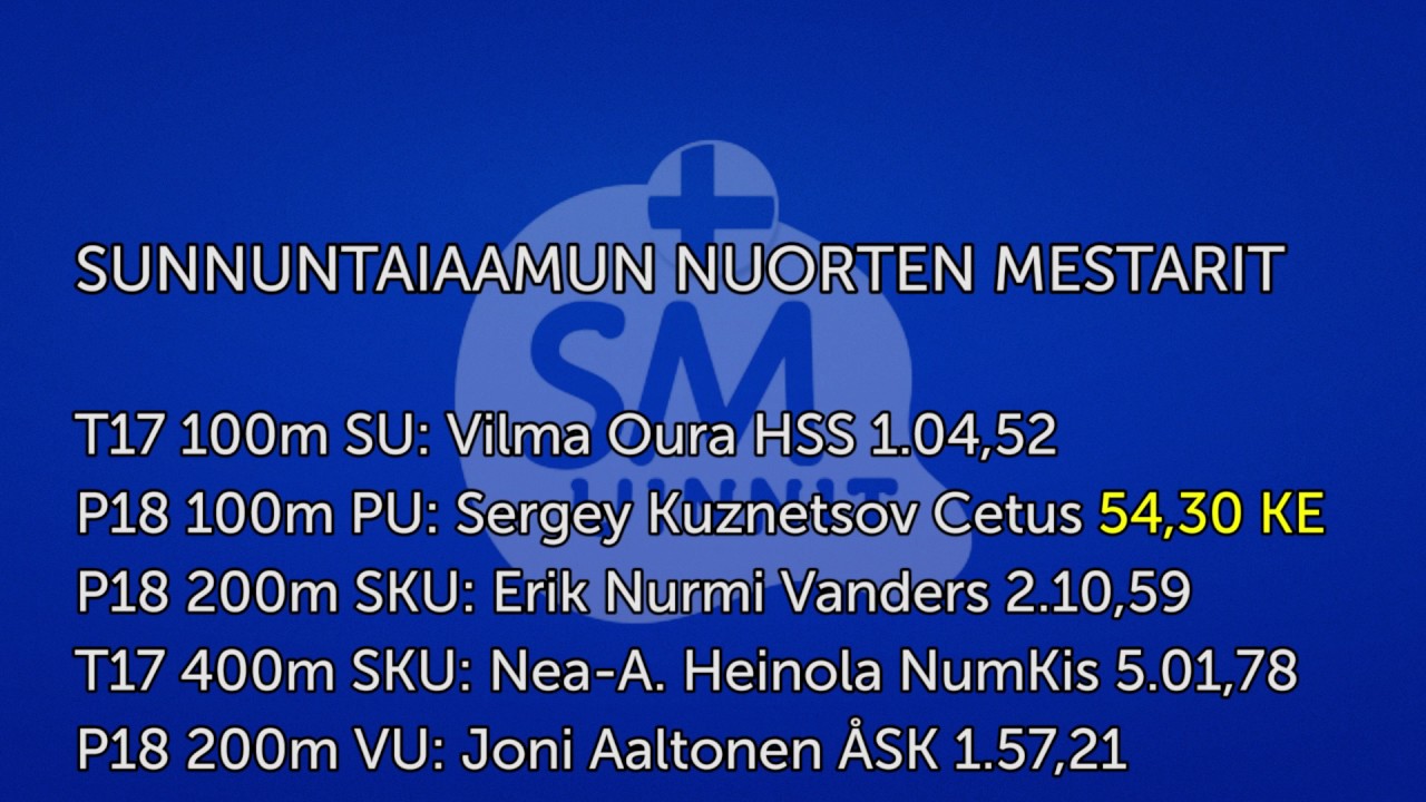 SM-uinnit 2017 sunnuntain nuorten mestarit - YouTube
