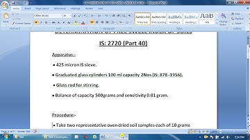 DETERMINATION OF FREE SWELL INDEX OF SOILS as PER INDIAN STANDARD CODE 2720 (PART - 40)