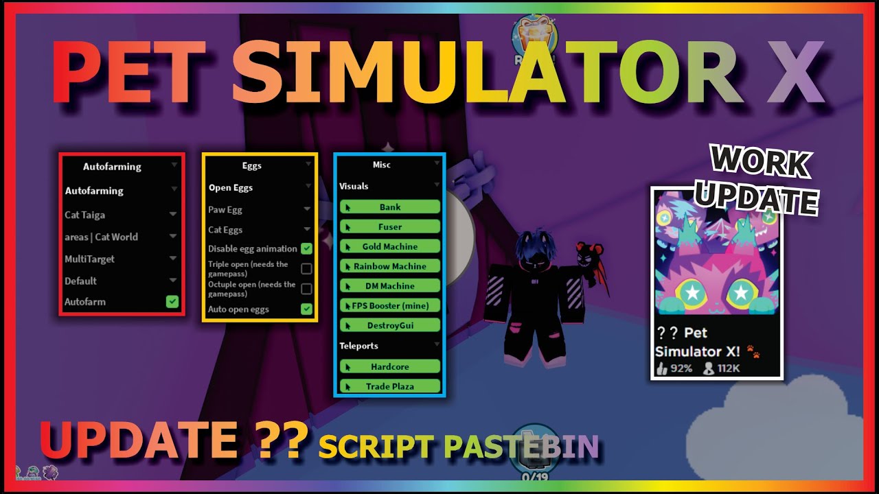 Pet Simulator X Script GUI: Auto Farm, Auto Eggs & More – Caked By Petite