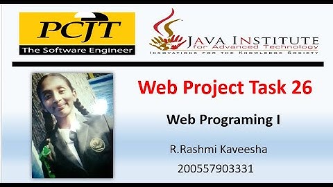 Java Institute || Web Programming 1 || eShop Project Task 26