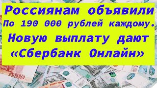 По 190 000 рублей каждому. Новую выплату дают через «Сбербанк Онлайн»