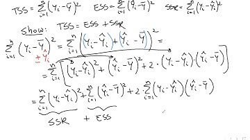 Proof that total sum of squares = explained sum of squares plus the sum of squared residuals