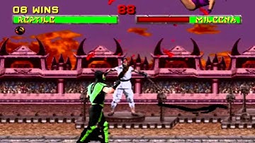 Ultimate Mortal Kombat 2 TE Gameplay Reptile (Very Hard)