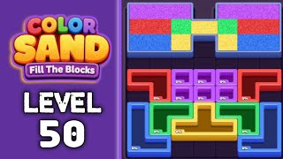 Color Sand: Fill The Blocks Level 50 Gameplay Solution