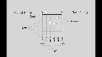Beginner Guitar Lessons: How to read Guitar Chord Diagrams.