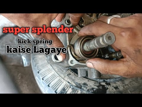 Kick Spring Super Splendor super splender bike ka kick spring kaise lagaye ! super splender kick ...