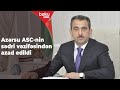 Azərsu ASC-nin sədri Qorxmaz Hüseynov vəzifəsindən azad edildi - Baku TV