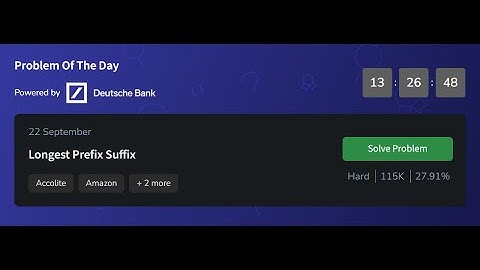 Longest Prefix Suffix | 22 September 2024 | gfg POTD | POTD Geeksforgeeks