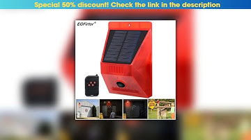 Slide Solar Strobe Light Alarm Light With Remote Control Motion Detector 129dB Sound Security Siren