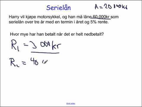 Serielån, beregning av