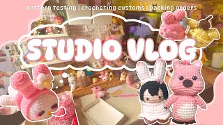 days in my life as a small crochet business owner | pattern testing, crocheting & packing orders
