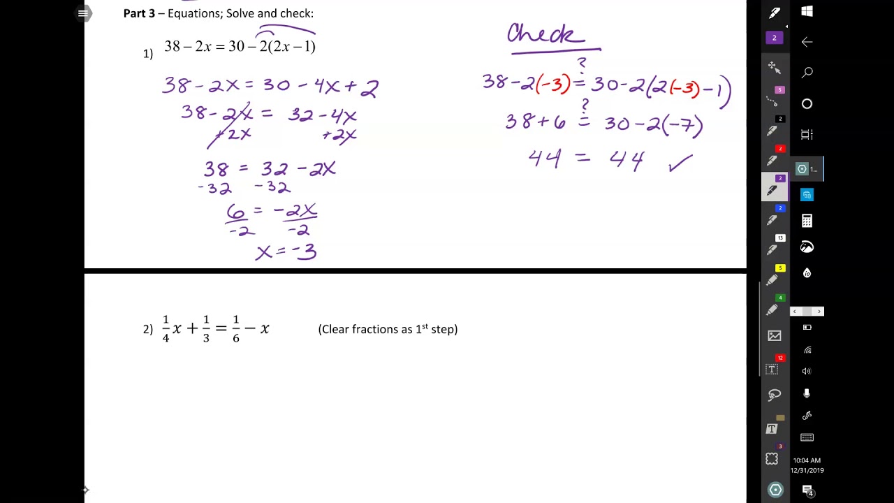 1 1 Rev Part 3 Equations YouTube