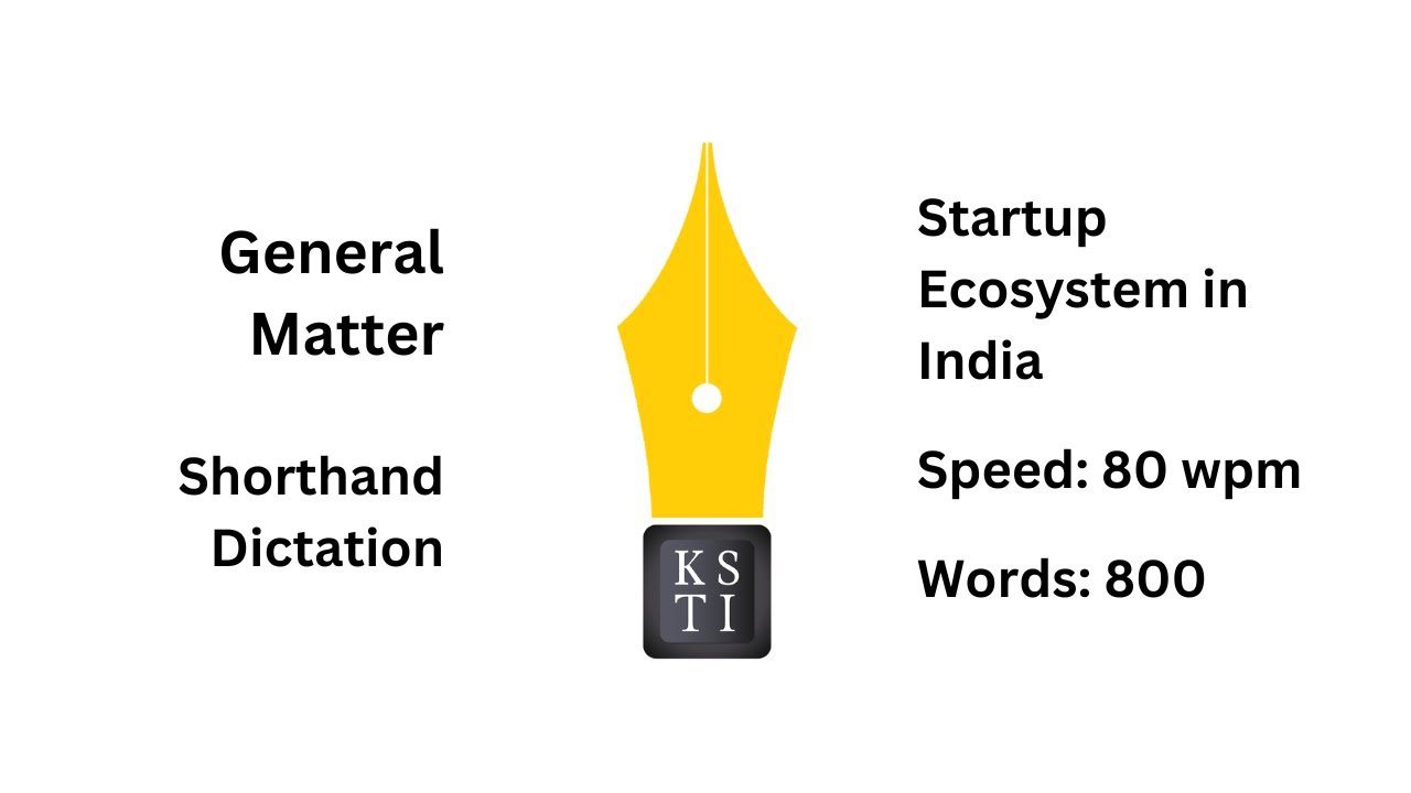 Стенографический диктант по общим вопросам (80 слов в минуту): Экосистема стартапов в Индии