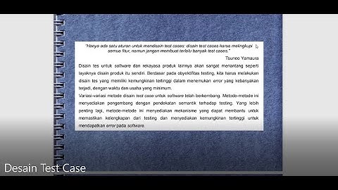 Testing & Implementasi : Desain Test case