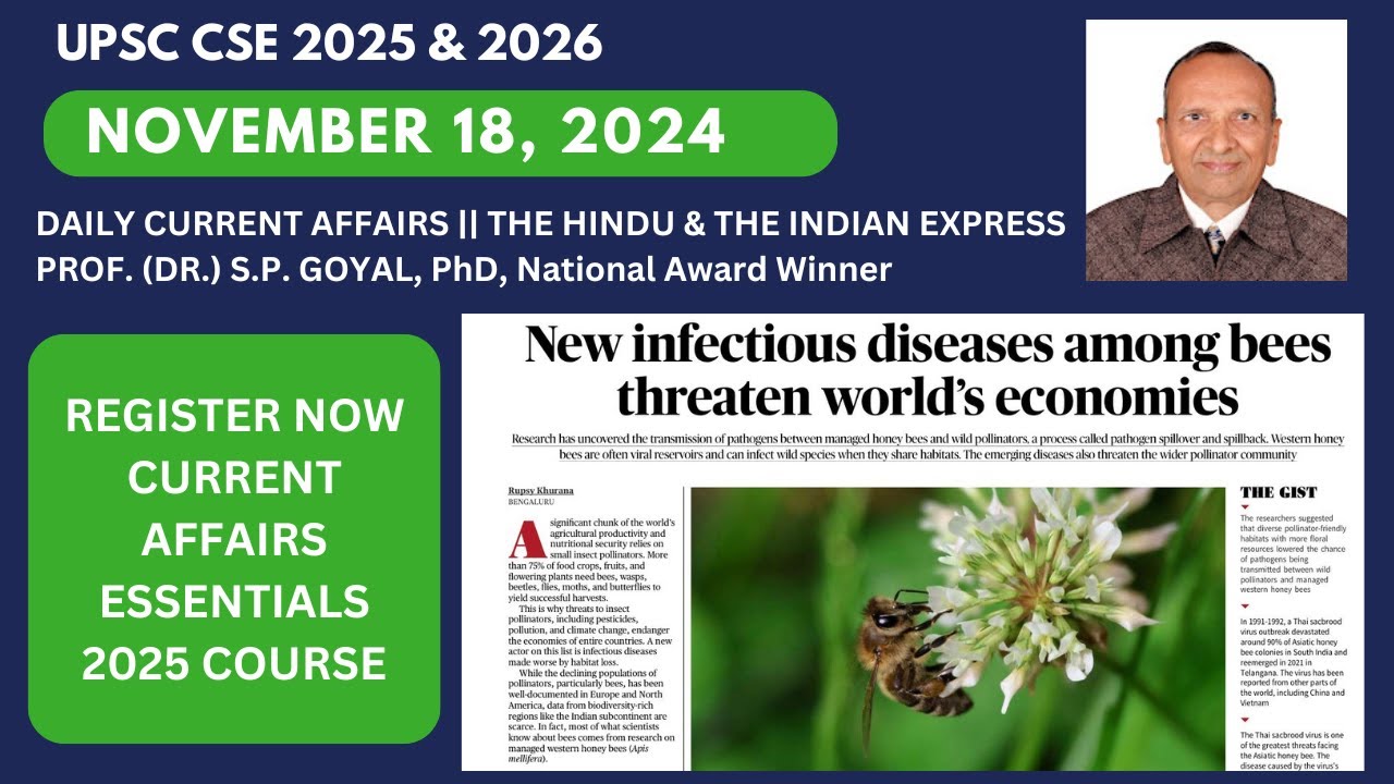 Daily UPSC Current Affairs MCQs & News Analysis | November 18 2024 ...