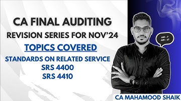 12 | CA FINAL AUDIT REVISION SERIES| SRS Series| CA Mahamood Shaik