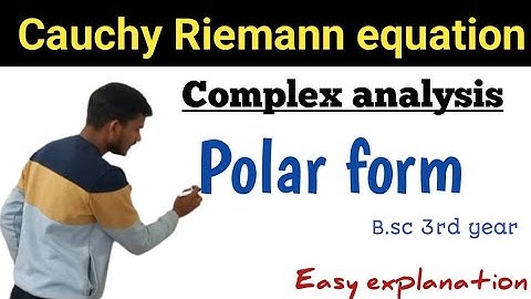 Cauchy Riemann equation in polar form || Complex analysis  ||