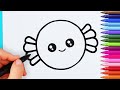 How to draw kawaii candy easy | Drawing and coloring kawaii candy