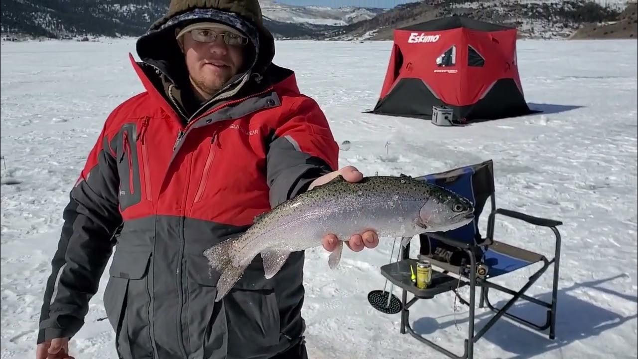 CATCHING RAINBOW TROUT ICE FISHING 2022 FISHING YouTube
