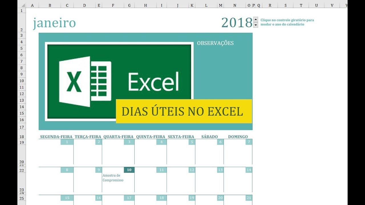 Dias úteis no Excel - YouTube