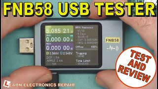 FNIRSI FNB58 USB Fast Charge Voltmeter Ammeter Test And Review. Test USB Charger and USB Cable screenshot 2