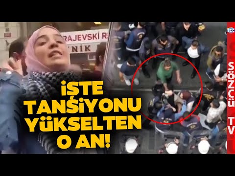 Taksim'deki İsrail Protestosuna Çok Sert Müdahale! Polis Genç Kıza Tokat Attı