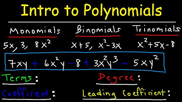 Polynomials - Classifying Monomials, Binomials & Trinomials - Degree & Leading Coefficient