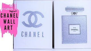 DIY How to make Bling 💎 Chanel Wall Canvas Art