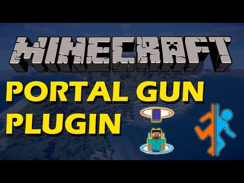 Create portals with one click in Minecraft with Portal Gun Plugin