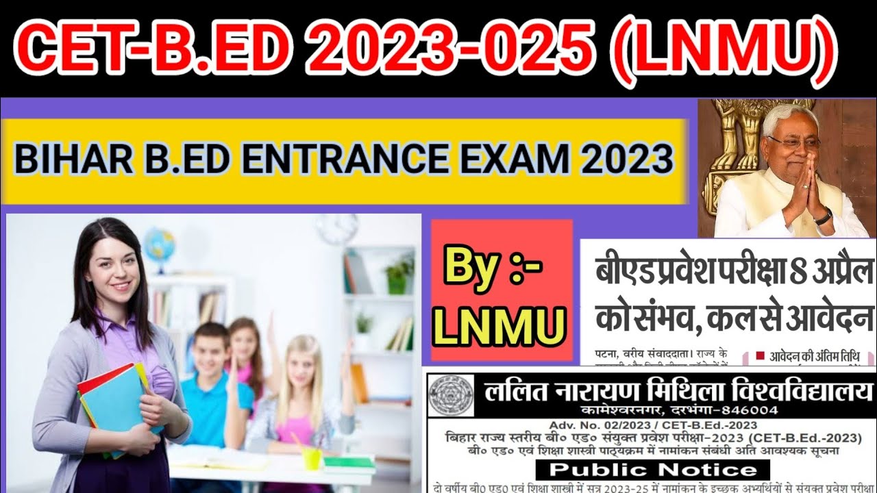 CETB.ED ENTRANCE EXAM 2023025 LNMUCETBED EXAM 2023B.ED EXAM 2023B