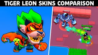 Brawl Stars All Tiger Leon Skins Comparison Gameplay, Pins, Player Icon & Spray