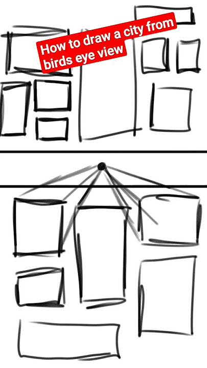 How to draw a city from BIRDS EYE VIEW! (EASY)