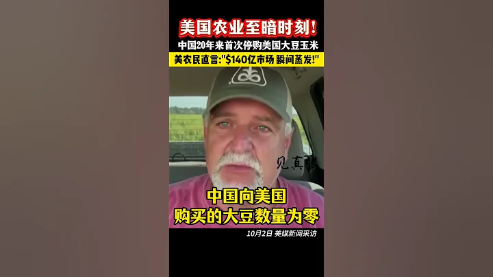 美国农业迎至暗时刻！中国20年来首次停购美国大豆玉米（China Halts U.S. Soy, Corn Buys for First Time in 20 Years）#关税 #中美关系