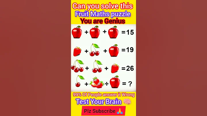 Fruit Maths puzzle #shorts #viral #short #ytshorts #shortvideo #trending #viralvideo #puzzle